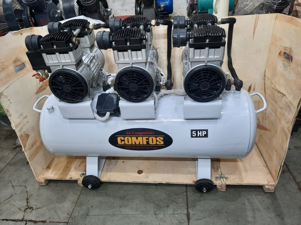 Komfos 5 Hp Comfos Oil Free Air Compressor 3motor, Maximum Flow Rate (Cfm): 15cfm, Model Name/Number: Ol x 120ltr