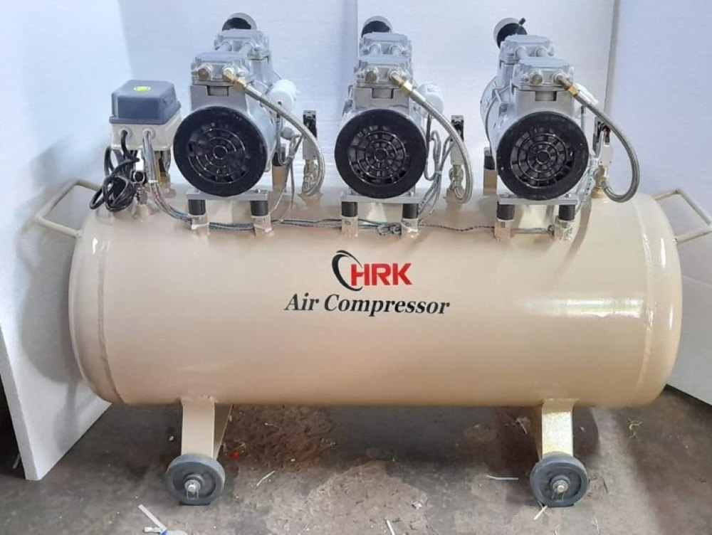HRK 2.25 HP H1650-100L Oil Free Silent Air Compressor, Discharge Pressure: 7 Bar