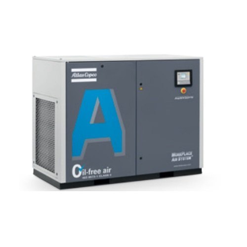 Atlas Copco 20 HP Oil-Free Water Injected Screw Compressor, Maximum Flow Rate (CFM): 21-50 Cfm