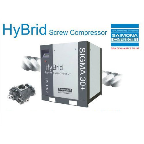 30 HP AC Three Phase HY-30 Hybrid Oil Free Screw Compressor, Air Tank Capacity: 500 L
