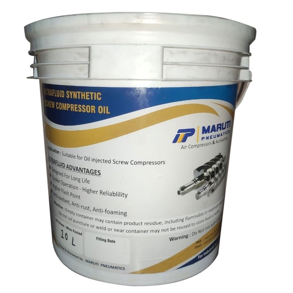 Maruti Pneumatics Ultra Fluid Synthetic Screw Compressor Oil, For Industrial, Packaging Type: Bucket