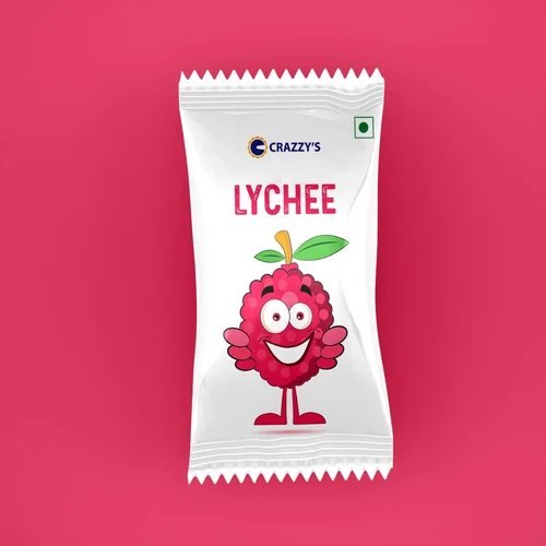 Crazzy\'s Oval Lychee Candy, Packaging Type: Packet