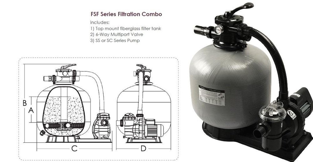 Espa Fiberglass BASE FILTRATION SYSTEM, For Swimming Pool, Filtration Grade: Pre Filter
