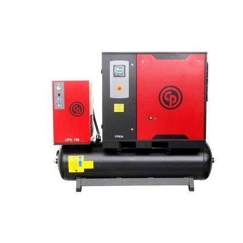3-40 HP Screw Compressor Chicago Pneumatic Air Compressors, Maximum Flow Rate: 10-150 cfm