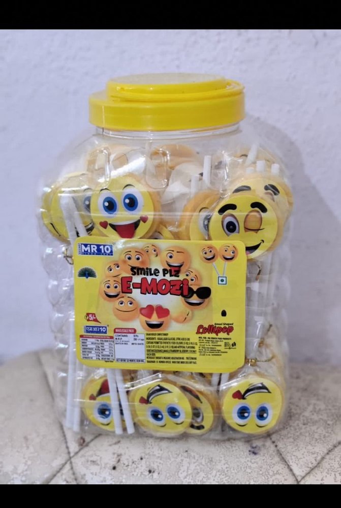 MR10 BRAND Hard Candy Lollipop Smile Plz 5/- Each, Packaging Type: Plastic Jar, Packaging Size: 12 Box