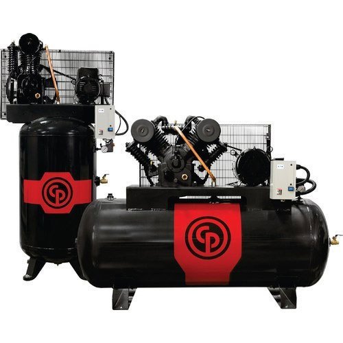 10 HP Imported Chicago Pneumatic Reciprocating Air Compressor, Air Tank Capacity: 270L, Maximum Flow Rate (CFM): 12-38 Cfm