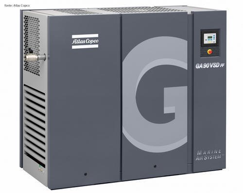 ATLAS COPCO Oil Injected Rotary Screw Compressor 90kW / 125HP, Model Name/Number: Ga Vsd