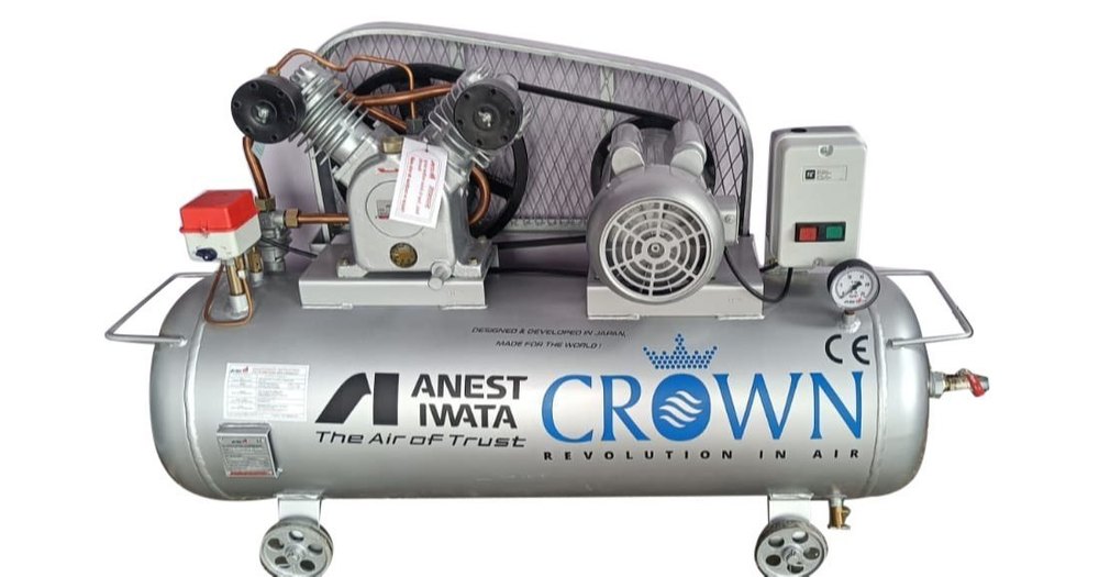 3 HP Anest Iwata Motherson Crown Air Compressor, Air Tank Capacity: 90 Litre, Model Name/Number: TLS20C-10-9EC