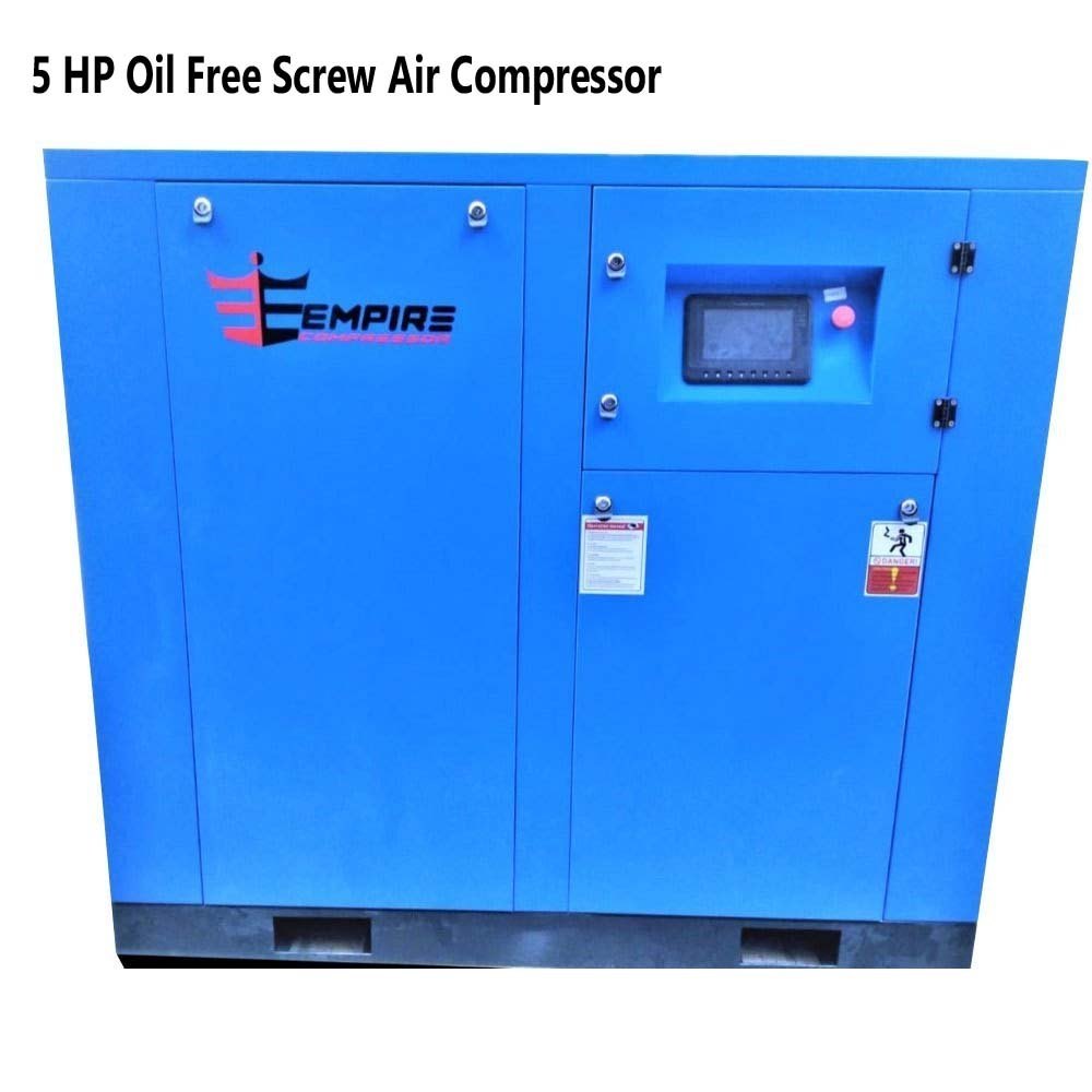 Empire AC Single Phase 5 HP Oil Free Air Compressor, Discharge Pressure: 7 Bar, Maximum Flow Rate (CFM): 50