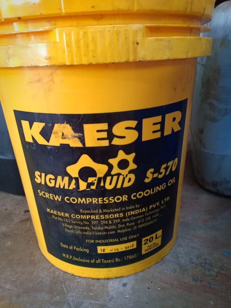Rotary screw Kaeser Screw Compressor Cooling Oil, Pack Sizes Lt/Kg: 20l, Packaging Type: Bucket