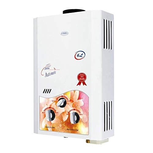 Powerpye 6 L Copper Instant Gas Water Heater Geyser, 5 Star, Pink Flora