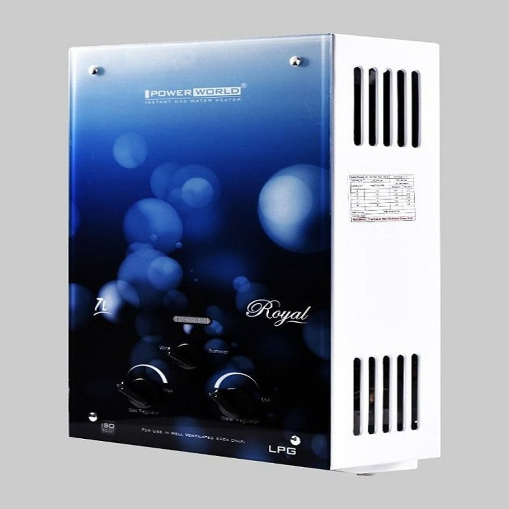 Capacity(Litre): 6L Power World Royal Instant Gas Water Heater, Blue, 80N/cm2