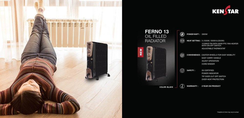 2400w Ken Star Oil heater OFR, For Indoor, 230v/50Hz