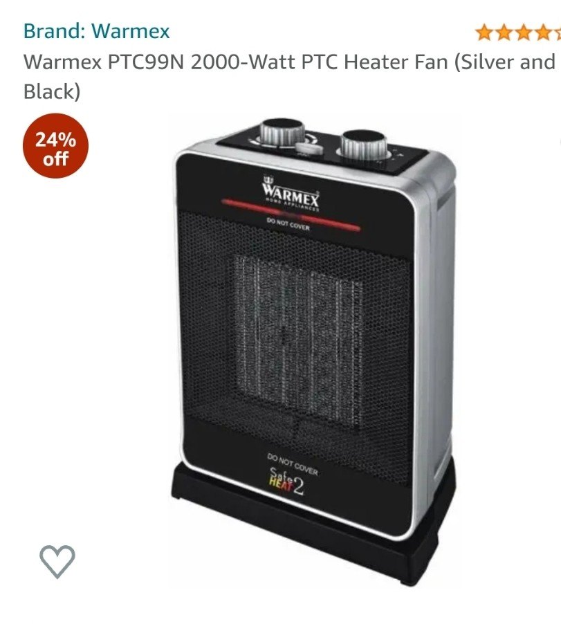 square Ptc Room Heaters, Capacity: 1000/2000 Watts