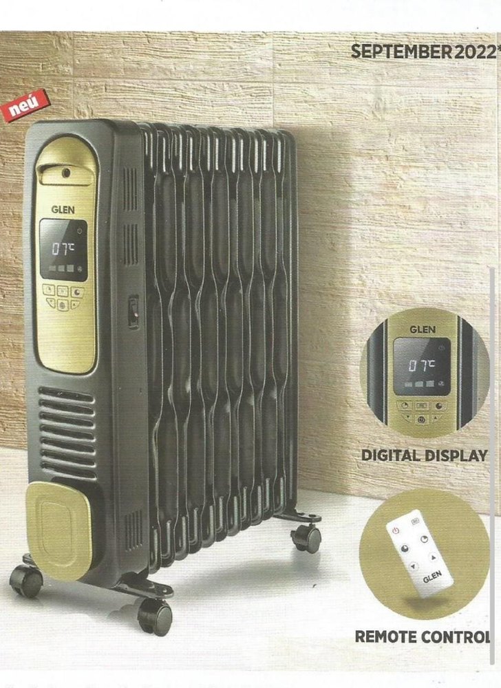 2000+ Ptc Fan 400 W Copper GLEN DIGITAL OIL FILLED RADIATORS, For 220V