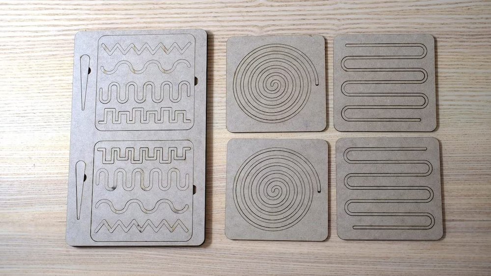 Whittlewud Pack of 9 Includes 1 Wooden Part + 6 Wooden Stencil + 2 Wooden Pen Wooden Board