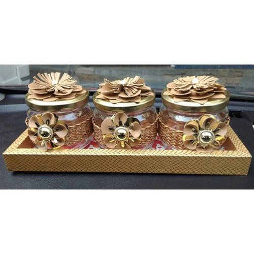 Heat Resistant Tray With Jar Set, For Home, Gifting Purpose