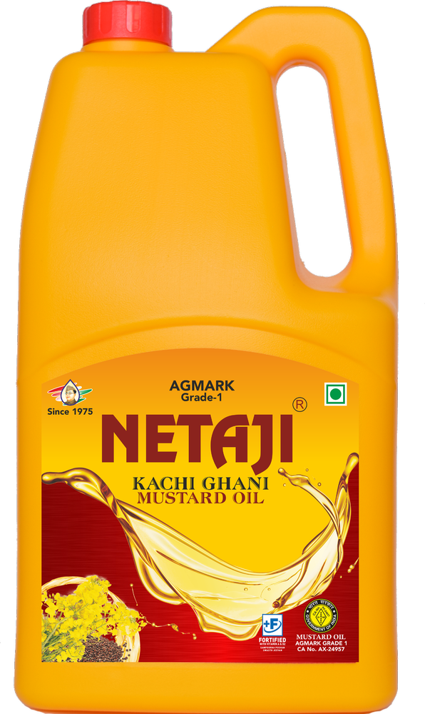 Yellow Cold Pressed 5 Litre Netaji Kachi Ghani Mustard Oil