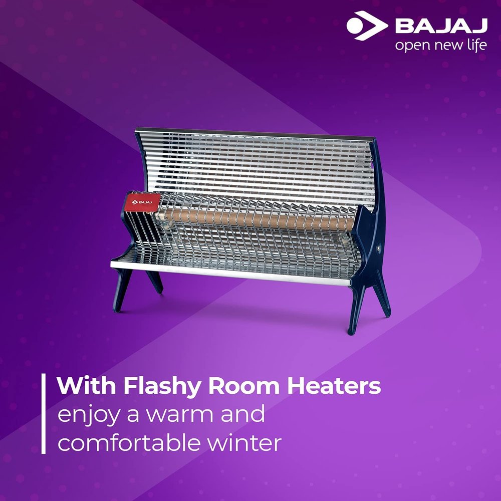 Bajaj Flashy 1000 Watts Radiant Room Heater (Steel)