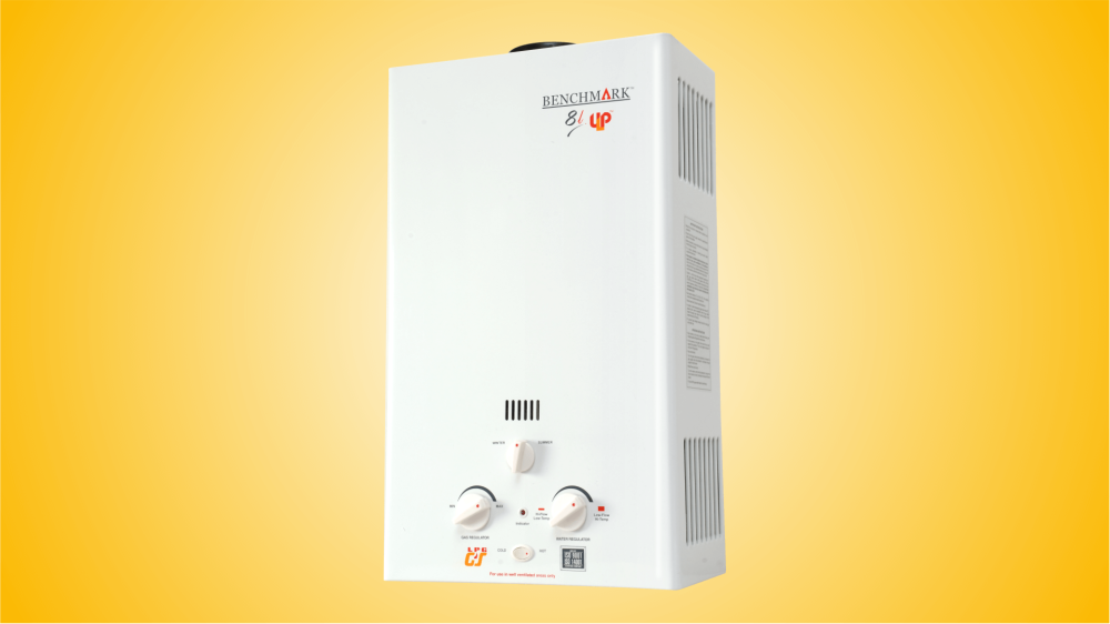 White Benchmark Gas Geyser 8L, Warranty: 2 Year, Capacity: 0-10 Litres