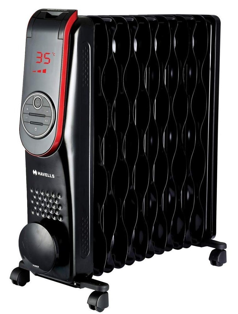 Stainless Steel 2500watt Havells Digital OFR 13 Wave Fin Room Heater, 220 V