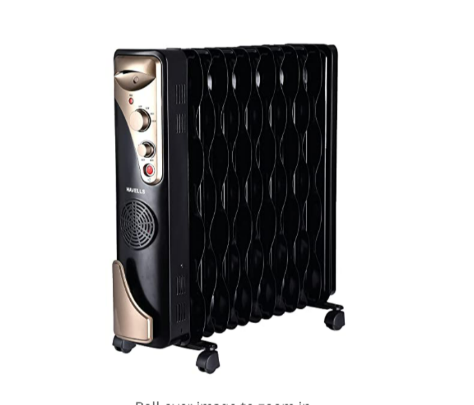 Havells Ofr 13 Wave Fin With Ptc Fan Room Heater 2900 Watts (black, Oil Filled Radiator)