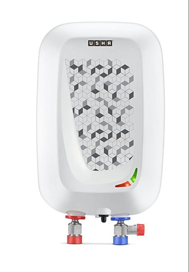 USHA Instano Instant 3-Litre Verticle Water Heater (Moonlight White), 5 Star