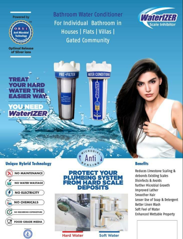 Automatic Blue Waterizer Bathroom Water Conditioner, For Domestic