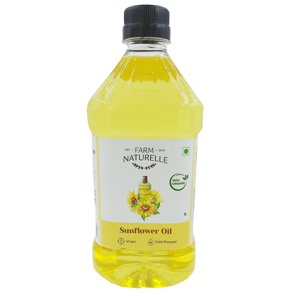 Farm Naturelle Organic Cold Pressed Sun Flower (Sunflower) Cooking Oil 1Litre .
