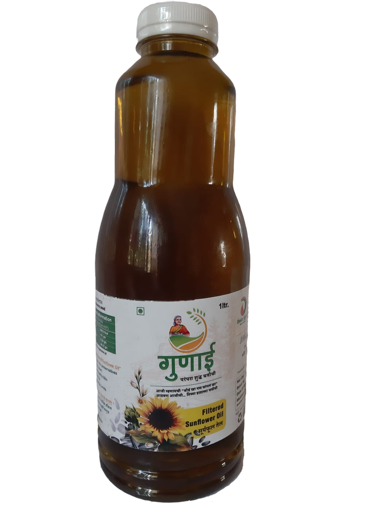 Gunai Liquid 1L Filtered Sunflower Oil, Packaging Type: Plastic Bottle, Packaging Size: 1 litre