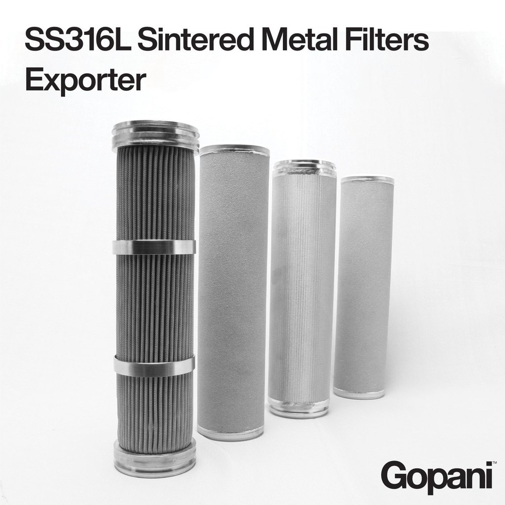 Stainless Steel SS316L Sintered Metal Filters Exporter, For Industrial, Length: 20-25 inch