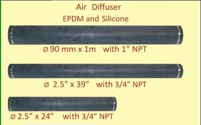 Surface Fixed Mixed Bed Bio Reactor EPDM and Silicon Fine Bubble Diffusers, 5(m3/h), 1 mm