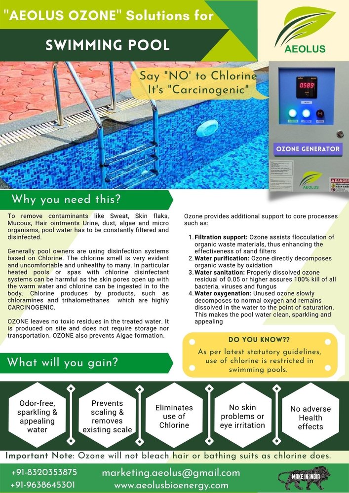 Yellow FRP Swimming Pool Chlorinator By Aeolus, Liquid Sodium Hypochlorite