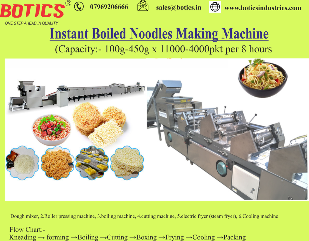 SS304 Instant Boiled Noodle Making Machine, Capacity: 11000-40000