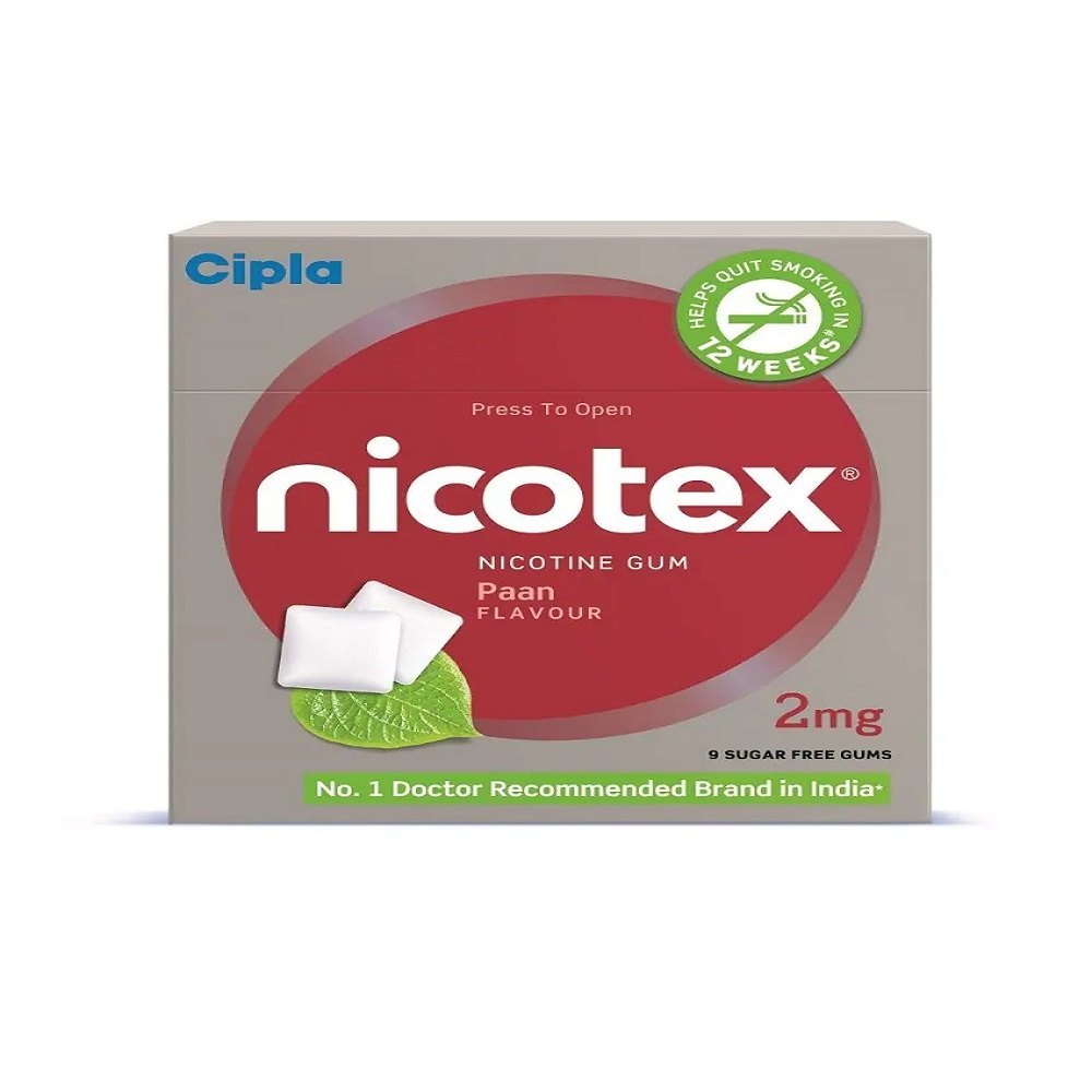 Mint, Paan 2 mg & 4 mg Nicotex Chewing Gum, For Quitting Smoking, 2 mg And 4 mg