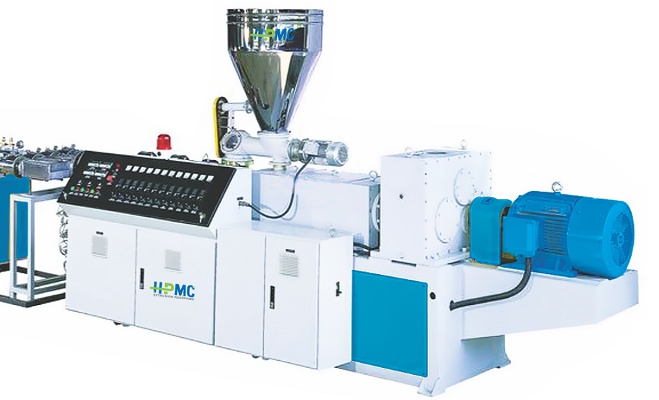 Semi-Automatic Conical Twin Screw Extruder for CPVC Machine, 80 -150 Kg/hr, 60hp