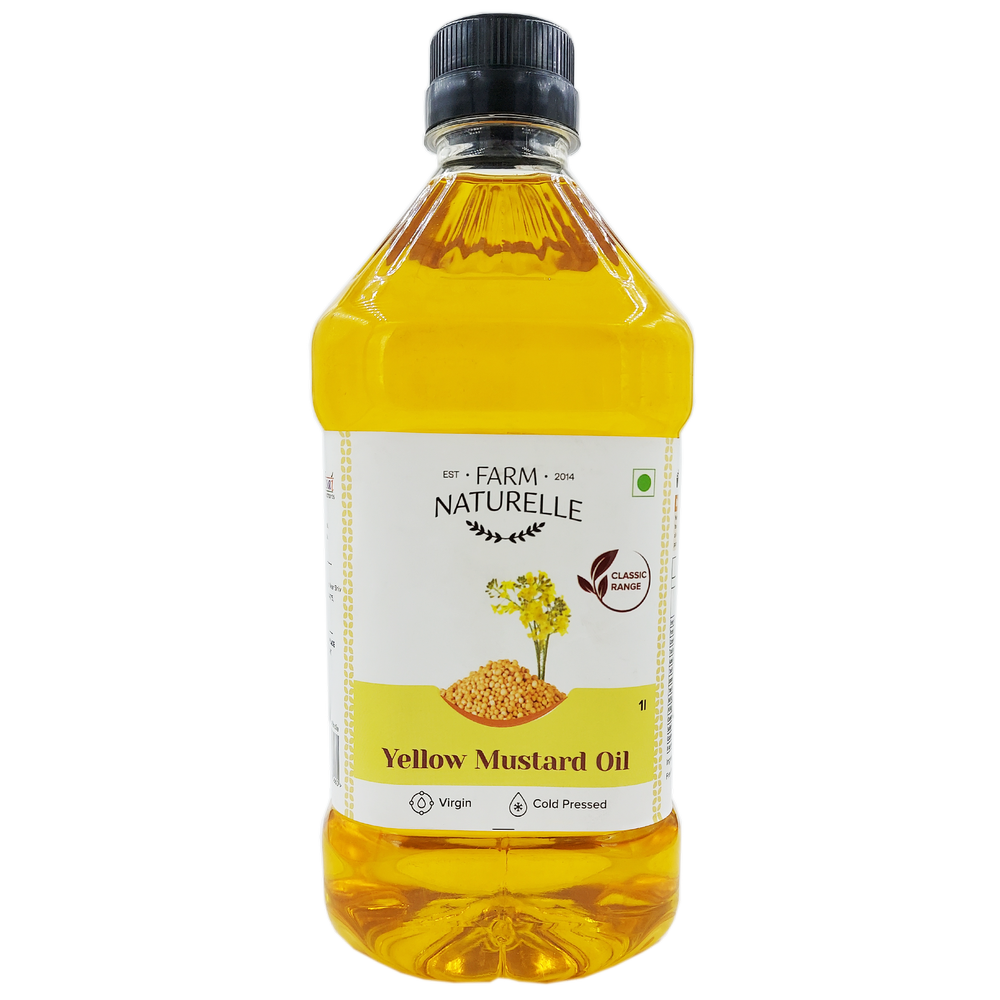 Farm Naturelle Cold Pressed Virgin Kachi Ghani Virgin Mustard Oil, 1ltr.